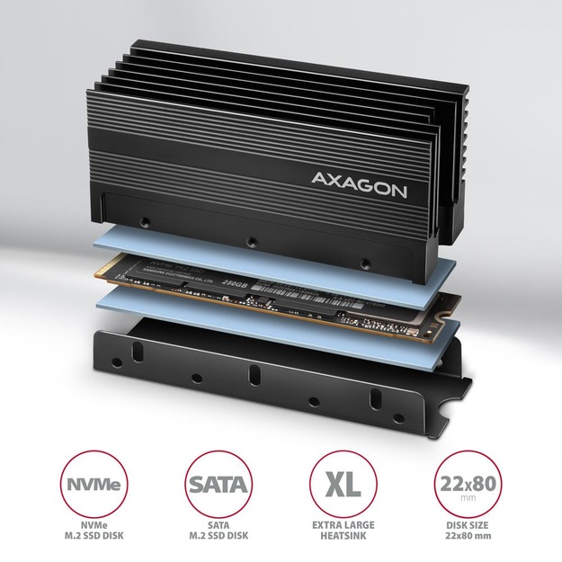 SSD ACC COOLER M.2 2280/36MM CLR-M2XL AXAGON