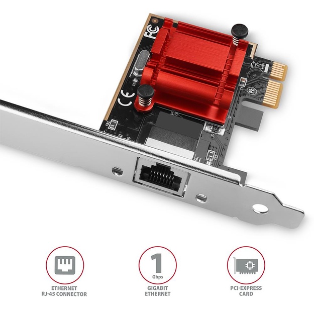 NET CARD PCIE 1GBE 1PORT/SP&LP PCEE-GIX AXAGON