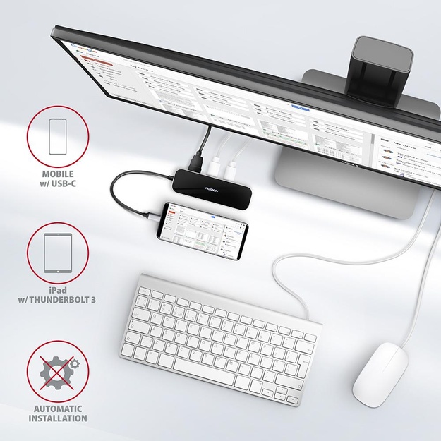 I/O HUB USB-C 6IN1/0.2M HMC-6GL AXAGON