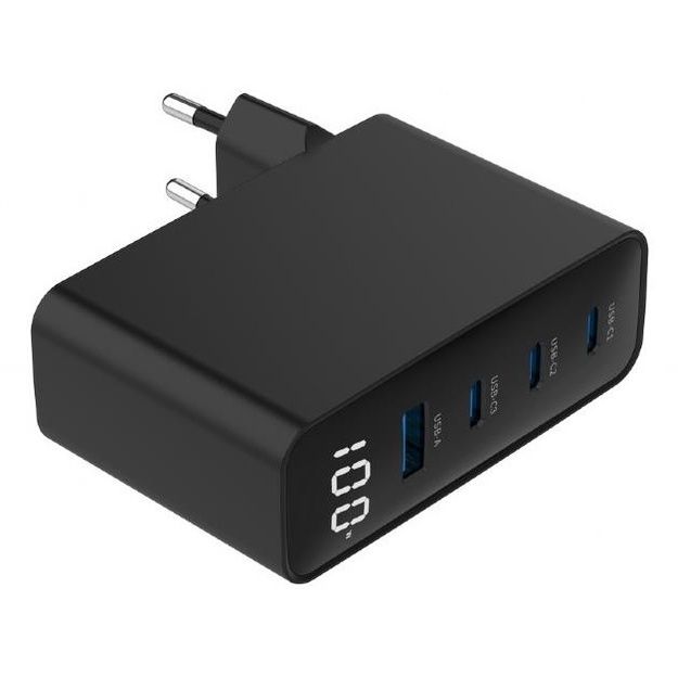 CHARGER USB 100W 4PORT GAN/TA-UC-PDQC100LCD-01-BK GEMBIRD