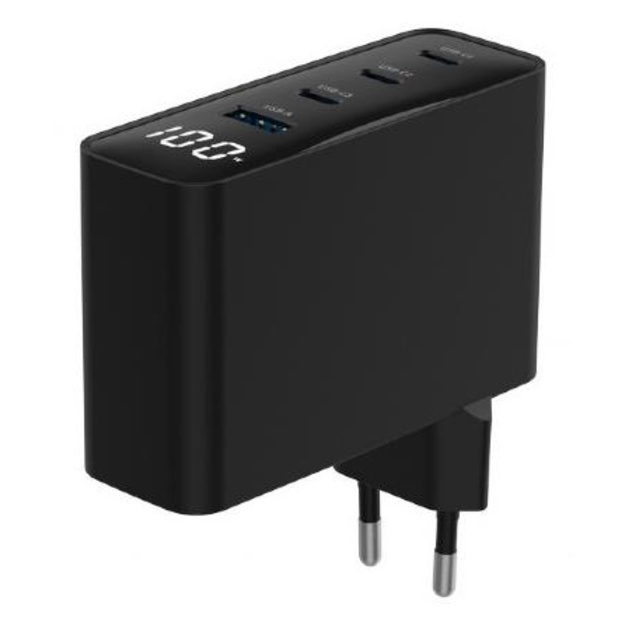 CHARGER USB 100W 4PORT GAN/TA-UC-PDQC100LCD-01-BK GEMBIRD