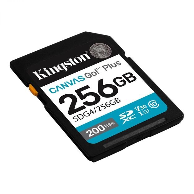 KINGSTON 256GB SDXC Canvas Go Plus Gen4 200MB/s C10 UHS-I U3 V30 1