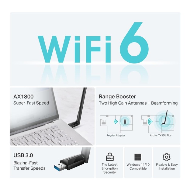 WRL ADAPTER 1800MBPS USB/ARCHER TX35U PLUS TP-LINK