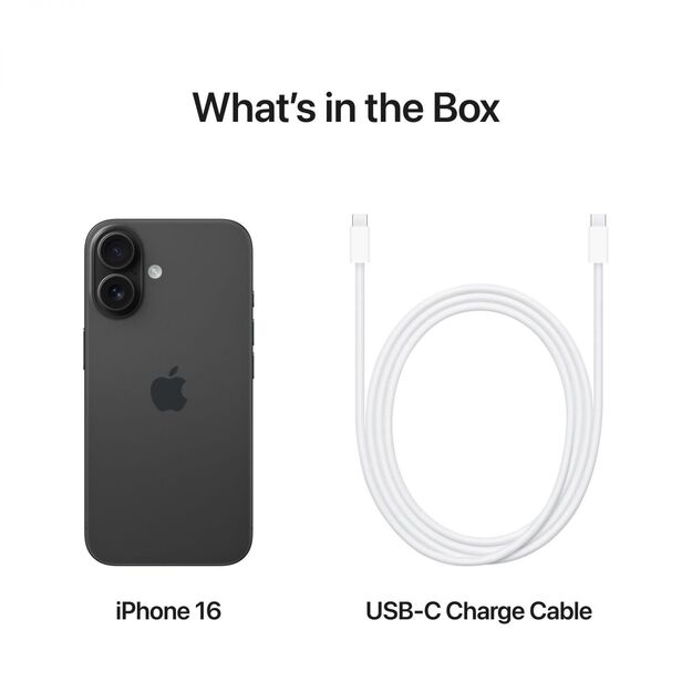 MOBILE PHONE IPHONE 16/128GB BLACK MYE73 APPLE