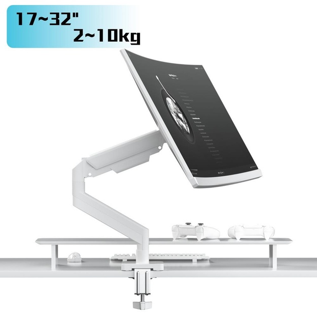 DISPLAY ACC MOUNTING ARM/17-32  WH MA-DA1-04-W GEMBIRD