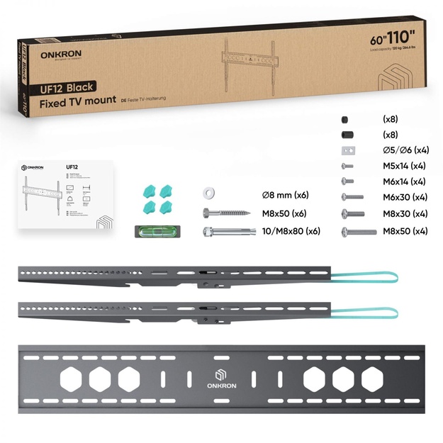 TV SET ACC WALL MOUNT/60-110 /BLACK UF12-B ONKRON