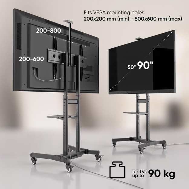 TV SET ACC MOBILE STAND/50-90 /BLACK TS1891-B ONKRON