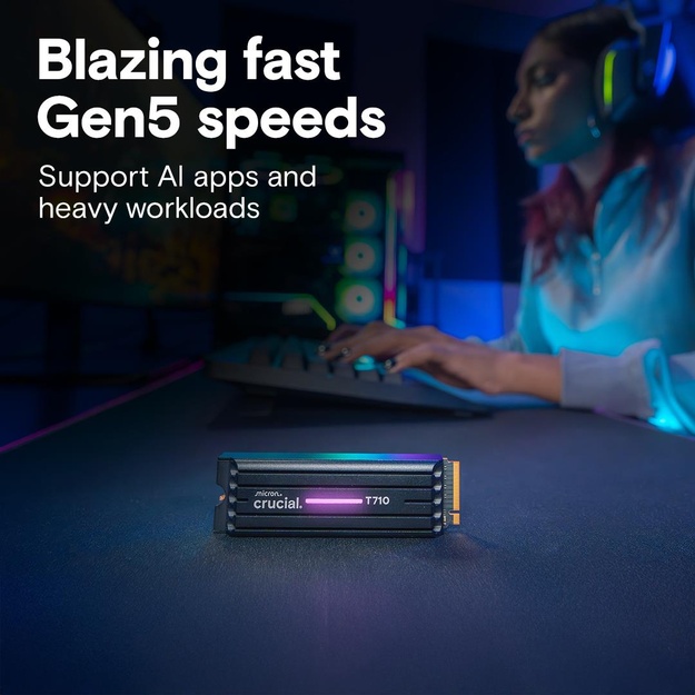 SSD|CRUCIAL|T710|1TB|M.2|PCIe Gen5|NVMe|Write speed 13700 MBytes/sec|Read speed 14900 MBytes/sec|TBW 600 TB|CT1000T710SSD5