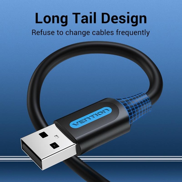 CABLE USB2.0 MALE TO MALE/2M BLACK COJBH VENTION