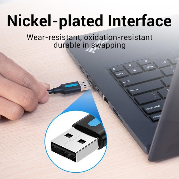 CABLE USB2.0 MALE TO MALE/2M BLACK COJBH VENTION