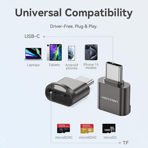 CARD READER USB-C/MICROSD CLMH0 VENTION