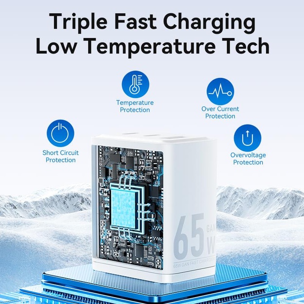 MOBILE CHARGER WALL 65W USB/3P BLACK FERB0-EU VENTION