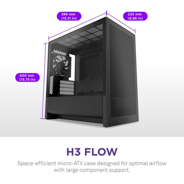 NZXT PC case H3 Flow Midi Tower black