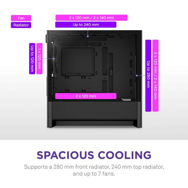NZXT PC case H3 Flow Midi Tower black 4