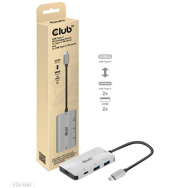 I/O HUB USB-C PD CHARGING/CSV-1543 CLUB3D