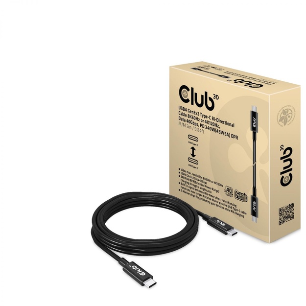 CABLE USB-C 3M/M/M CAC-1579 CLUB3D