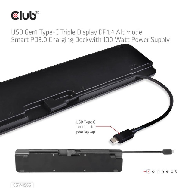 NB ACC DOCKING STATION/USB-C 100W CSV-1565 CLUB3D