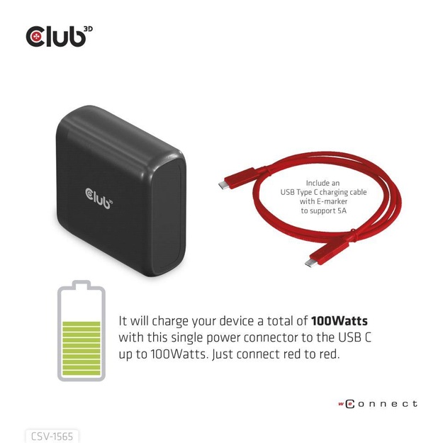 NB ACC DOCKING STATION/USB-C 100W CSV-1565 CLUB3D