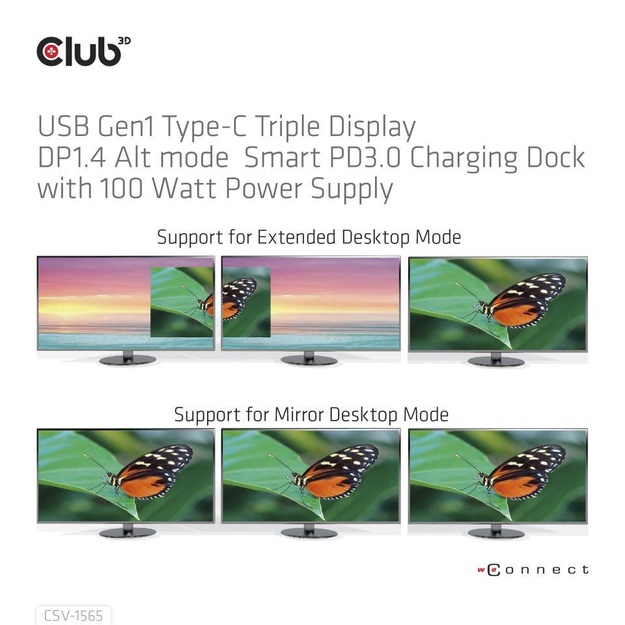 NB ACC DOCKING STATION/USB-C 100W CSV-1565 CLUB3D