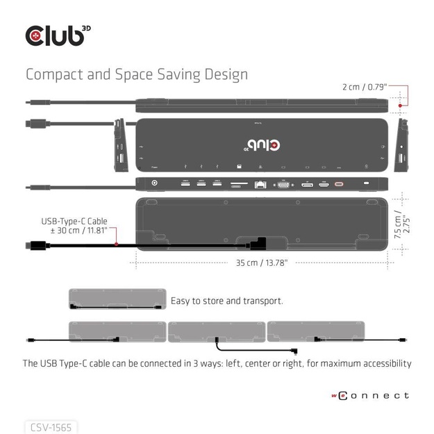 NB ACC DOCKING STATION/USB-C 100W CSV-1565 CLUB3D