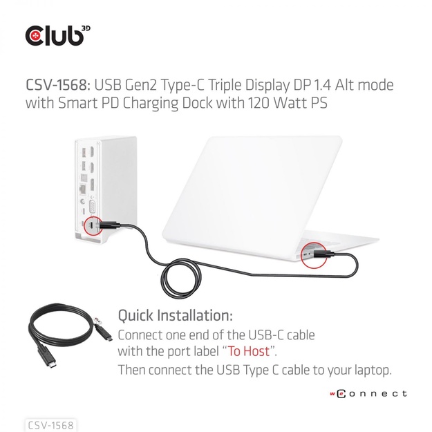 NB ACC DOCKING STATION/USB-C 120W CSV-1568 CLUB3D