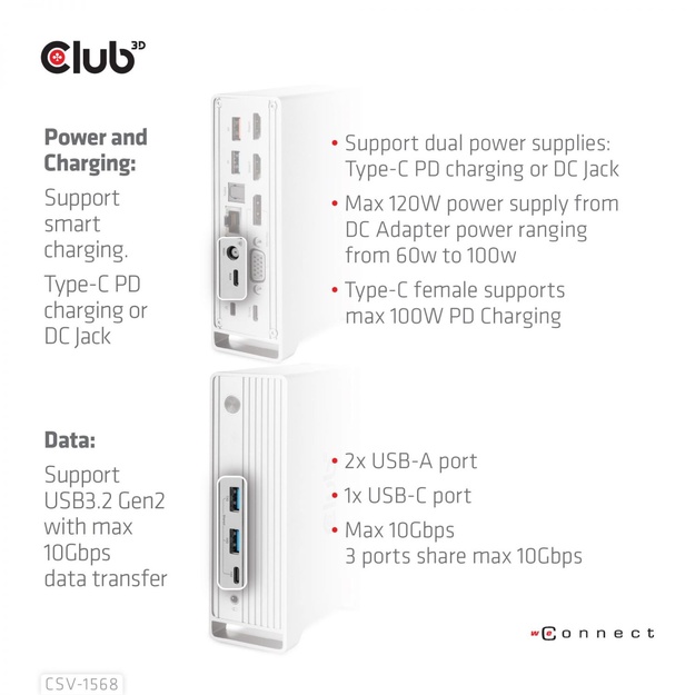NB ACC DOCKING STATION/USB-C 120W CSV-1568 CLUB3D