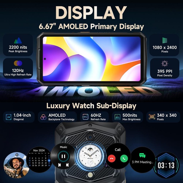 MOBILE PHONE ARMOR 29 ULTRA/16GB/1TB MARVEL BLACK ULEFONE