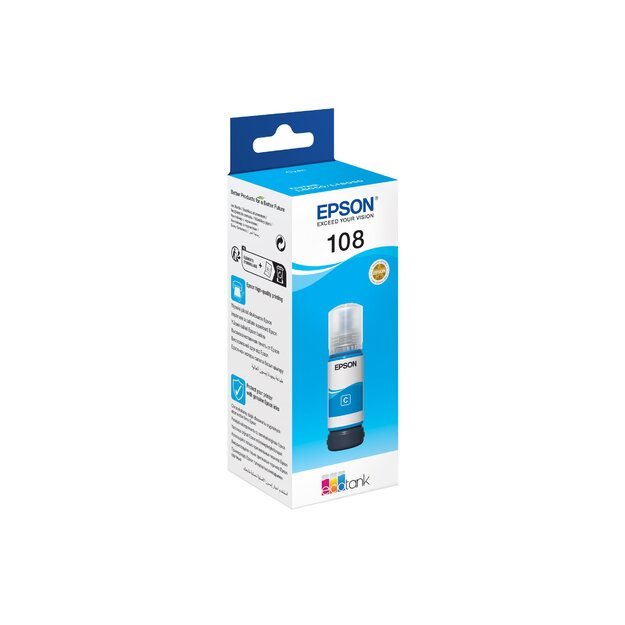 EPSON 108 EcoTank Cyan Ink Bottle 2