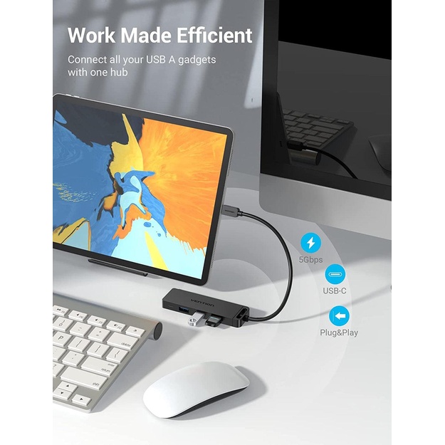 I/O HUB 5-IN-1 USB-C/0.15M TGKBB VENTION
