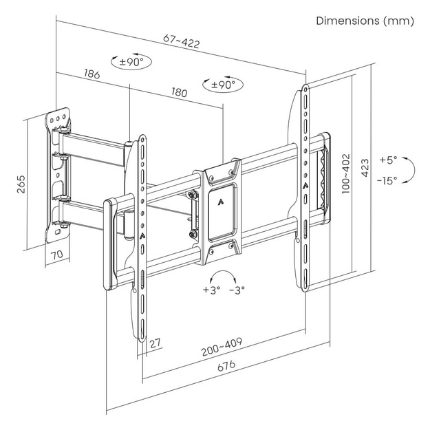 TV SET ACC WALL MOUNT 37-90 /WM-90ST-01 GEMBIRD