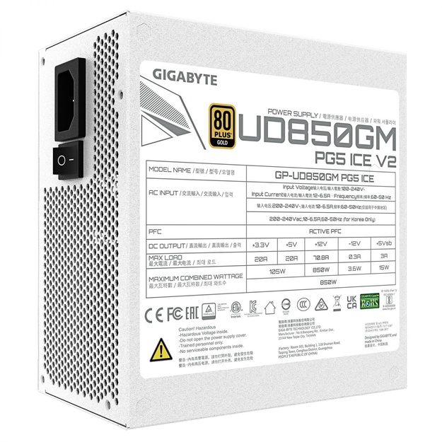 Power Supply|GIGABYTE|UD850GM PG5 ICE?|ATX|PC|100 - 240 V|850 W|GP-UD850GMPG5ICE