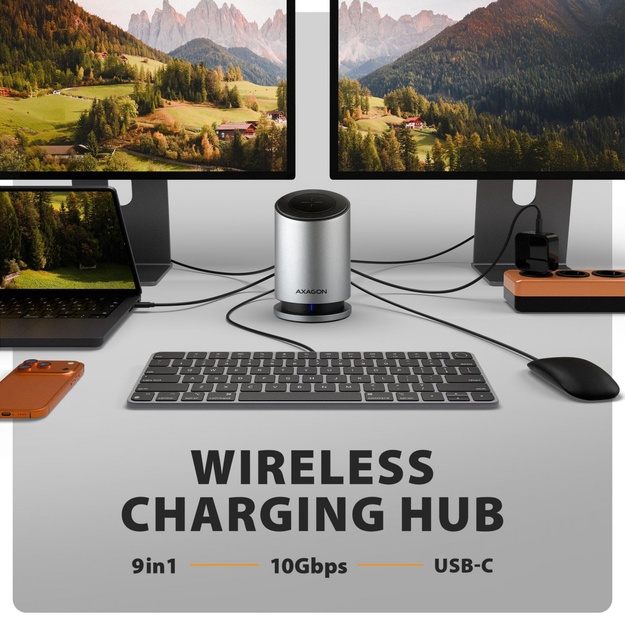 I/O HUB USB-C 9IN1 WRL/0.6M HMC-WL9 AXAGON
