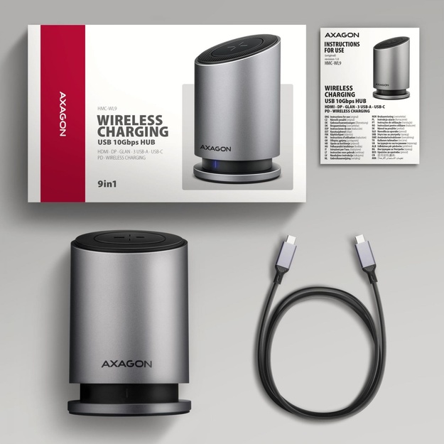 I/O HUB USB-C 9IN1 WRL/0.6M HMC-WL9 AXAGON