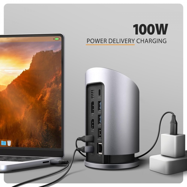 I/O HUB USB-C 9IN1 WRL/0.6M HMC-WL9 AXAGON