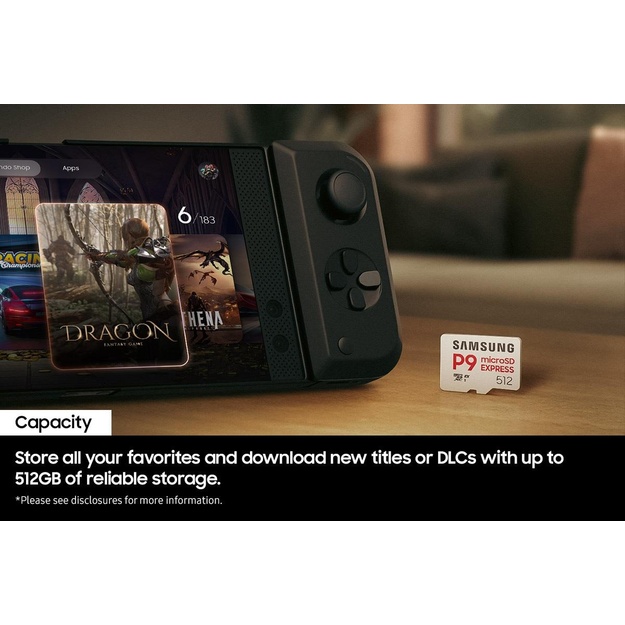 SAMSUNG P9 Express microSD Express Card 512GB 4K UHD NVMe 1.3 800 MB/s Read 310 MB/s Write Memory card for Nintendo Switch 2