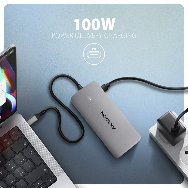 I/O HUB USB-C 3P HDMI DP/0.15M HMC-CUB83X2 AXAGON