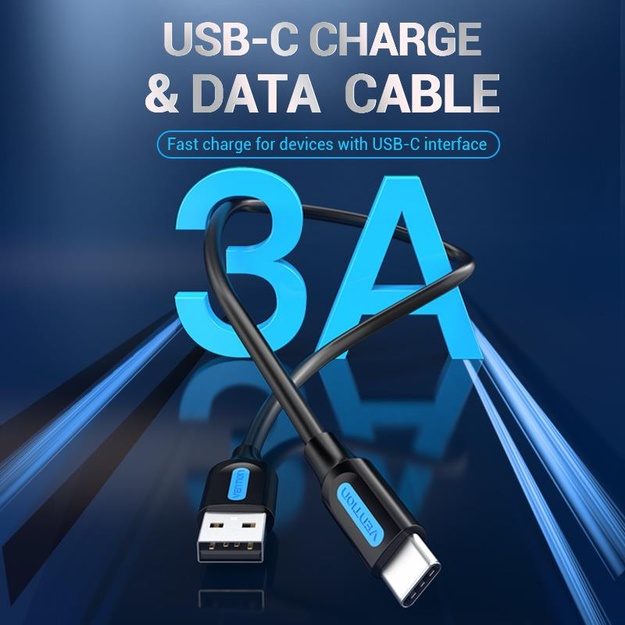 CABLE USB-C TO USB2.0/1M BLACK COKBF VENTION