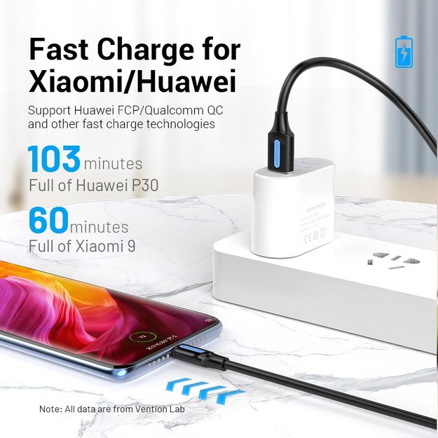 CABLE USB-C TO USB2.0/1M BLACK COKBF VENTION