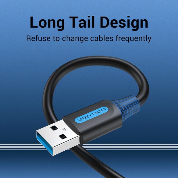 CABLE USB3.0 MALE TO MALE/3M BLACK CONBI VENTION