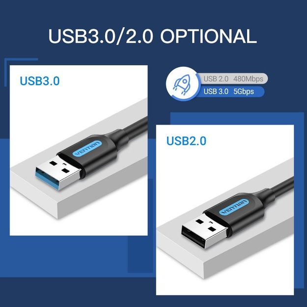 CABLE USB3.0 MALE TO MALE/3M BLACK CONBI VENTION