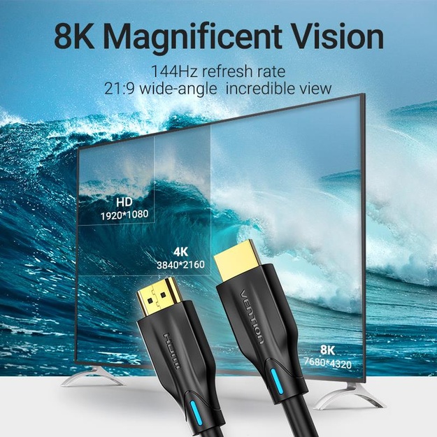 CABLE HDMI 8K/3M BLACK AANBI VENTION