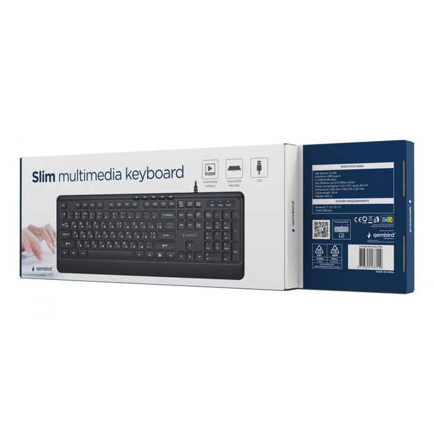 KEYBOARD MULTIMEDIA USB CYRILL/BLACK KB-MCH-05-CYRL GEMBIRD