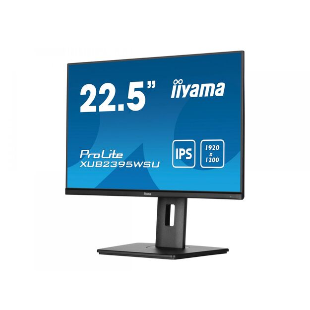 IIYAMA XUB2395WSU-B5 22.5inch ETE IPS 1920x1200 IPS 250cd/m2 4ms Stand VGA HDMI DP Speakers 15cm Height Adj. (P)