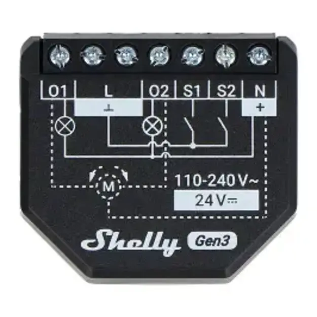 Wi-Fi išmanusis jungiklis 2 kanalų – Shelly Plus 2PM Gen3