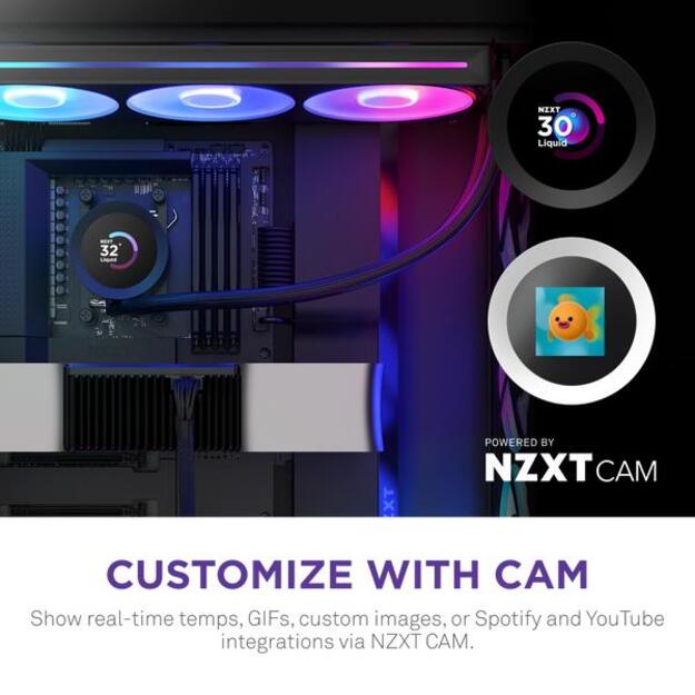 NZXT water cooling Kraken Plus 360 RGB LCD black