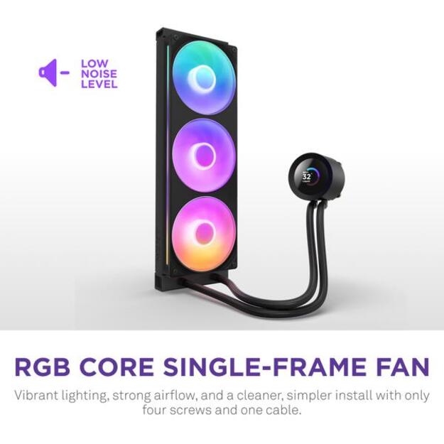 NZXT water cooling Kraken Plus 360 RGB LCD black