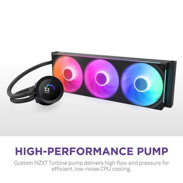 NZXT water cooling Kraken Plus 360 RGB LCD black