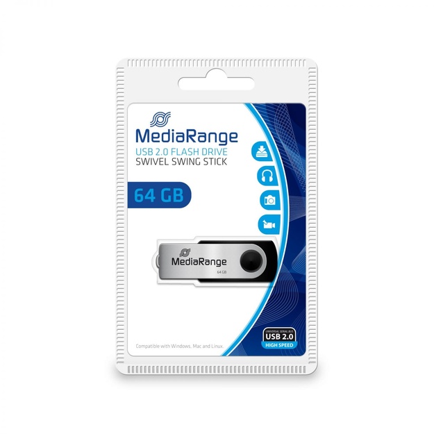 MEMORY DRIVE FLASH USB2 64GB/MR912 MEDIARANGE