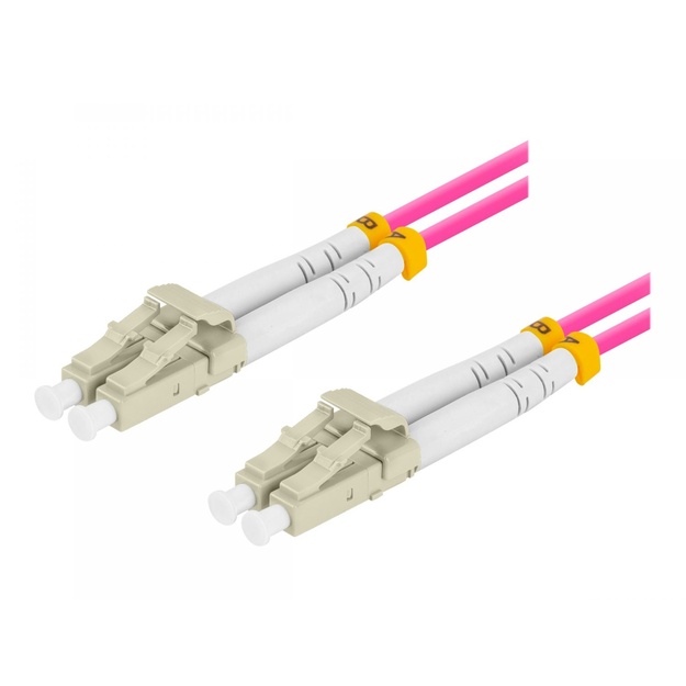 LANBERG fiber optic patchcord MM LC/UPC-LC/UPC duplex 10m LSZH om4 50/125 3.0mm violet