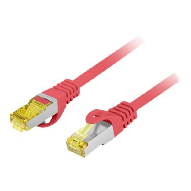 LANBERG Patchcord Cat.6A S/FTP LSZH CU 0.5m red